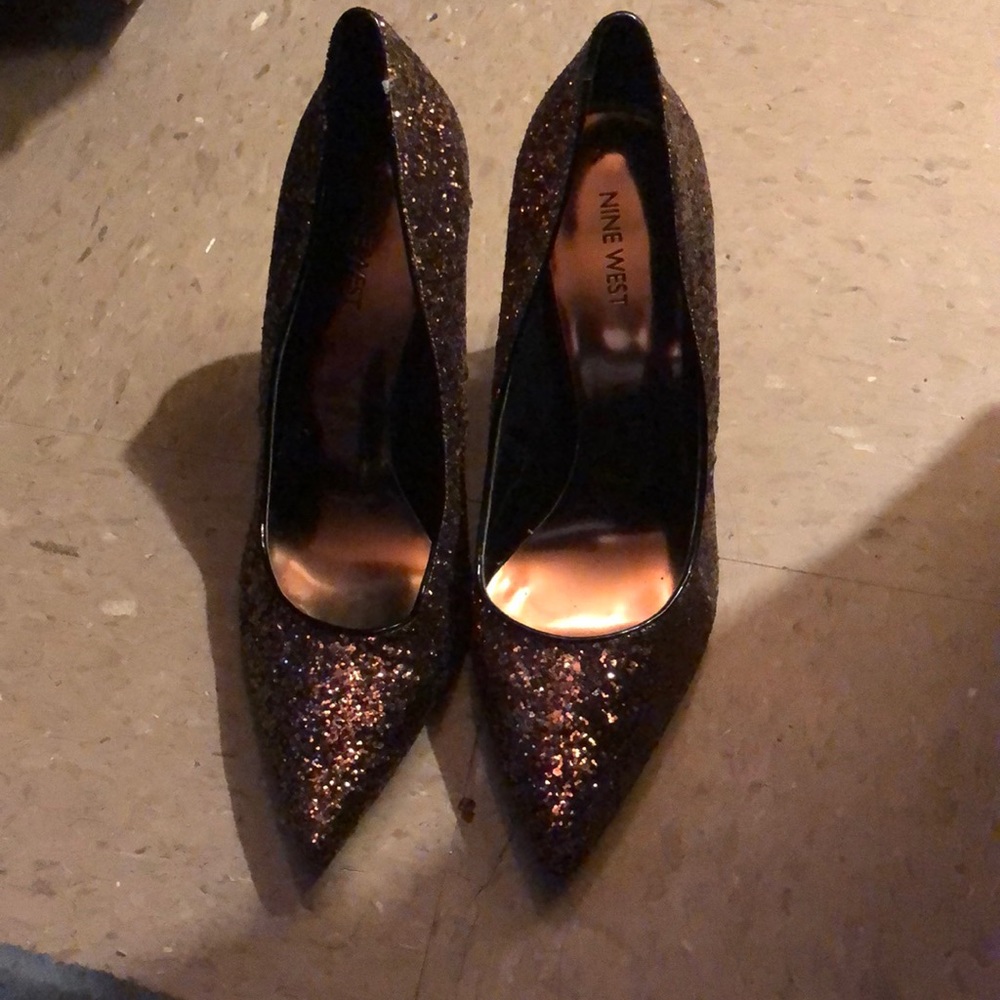 Nine West Sparkly Brown Pumps Size 11